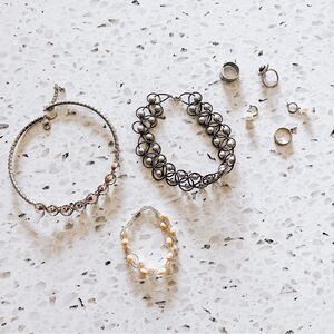 JEWELRY SET of 6 Necklaces Bracelets Earrings Rings